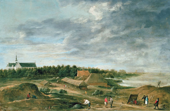 Brickmakers near Hemiksem (panel) van David Teniers