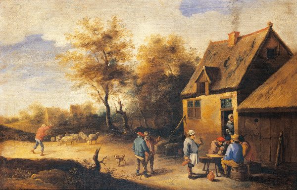 D.Teniers School / Village Inn / Paint. van David Teniers