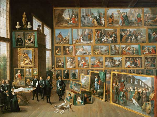 Archduke Leopold Wilhelm in his Gallery in Brussels van David Teniers