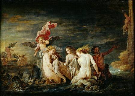 Hero and Leander: Leander Found by the Nereids, copy of a painting by Domenico Feti van David Teniers
