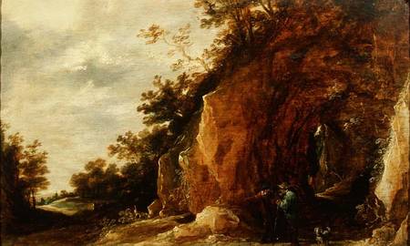 Landscape with Travellers (one of a pair) van David Teniers