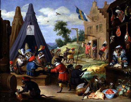 A Monkey Encampment van David Teniers