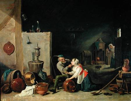 The Old Man and the Servant van David Teniers