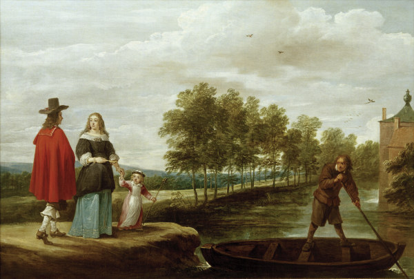 Teniers, Elegante Familie vor Überfahrt van David Teniers