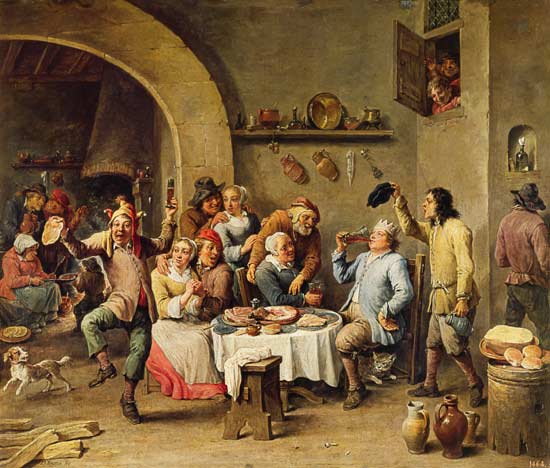 The King Drinks van David Teniers