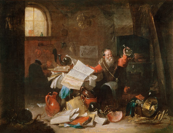 The Alchemist van David the Elder Teniers