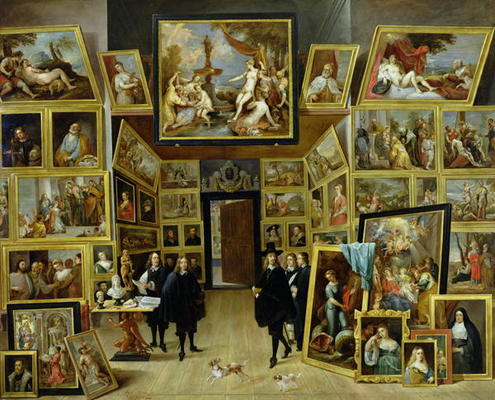 Archduke Leopold Wilhelm (1614-61) in his Picture Gallery, c.1647 (oil on copper) van David the Younger Teniers