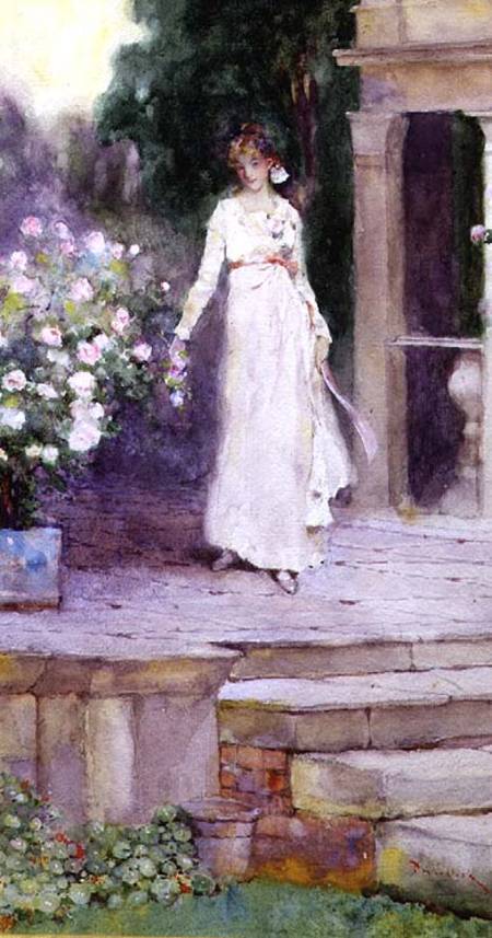 Lady on the Rose Terrace van David Woodlock