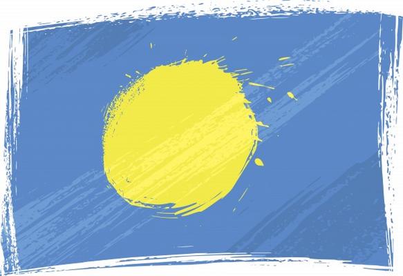 Grunge Palau flag van Dawid Krupa