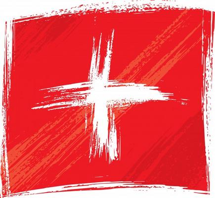 Grunge Switzerland flag van Dawid Krupa