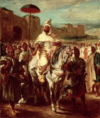 Abd Ar-Rahman (d.788) Sultan of Morocco (oil on canvas) van Delacroix