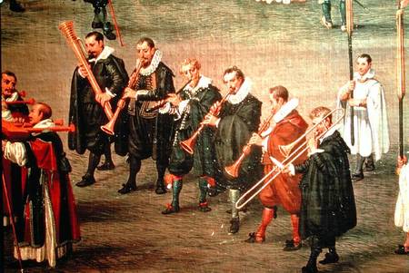 Musicians taking part in The Ommeganck in Brussels on 31st May 1615: Procession of Notre Dame de Sab van Denys van Alsloot