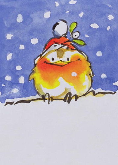 Christmas Robin (w/c and ink on paper)  van Diane  Matthes