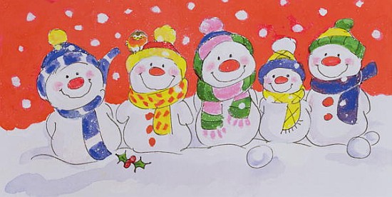 Snow Family (w/c and ink on paper)  van Diane  Matthes