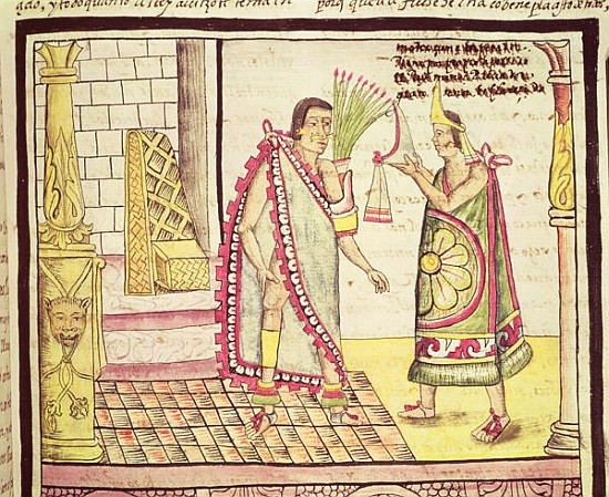 Fol.152v The Crowning of Montezuma II (1466-1520) the Last Mexican Emperor in 1502 van Diego Duran