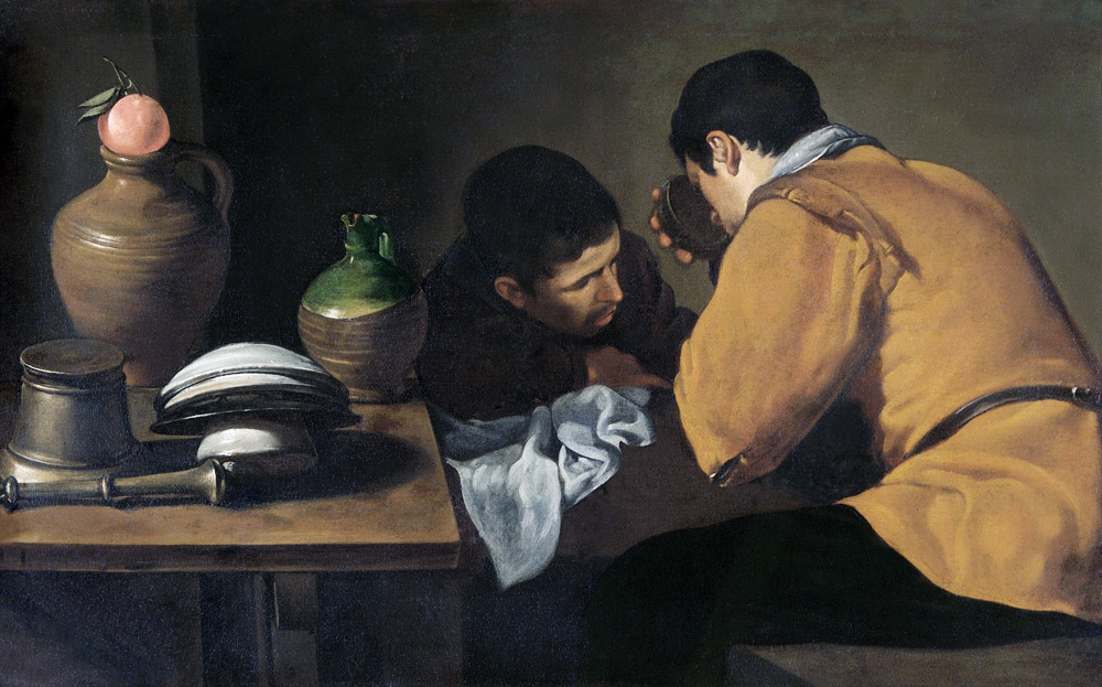 Two Men at Table, c.1620-21 van Diego Rodriguez de Silva y Velázquez