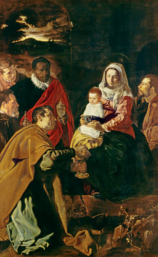 Anbetung des Christuskindes durch die Heiligen Drei Könige van Diego Rodriguez de Silva y Velázquez