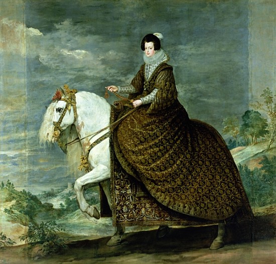 Equestrian portrait of Elisabeth de France, wife of Philip IV of Spain van Diego Rodriguez de Silva y Velázquez