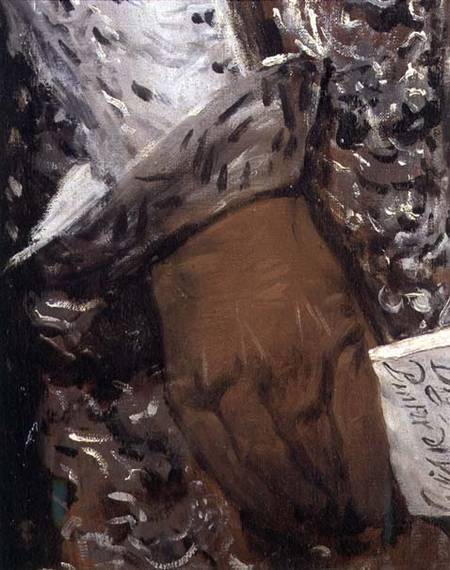 Portrait of Philip IV of Spain in Brown and Silver, (detail of a gloved hand of BAL 30755) van Diego Rodriguez de Silva y Velázquez