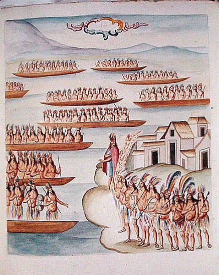 Tome 4 fol.14 Tlatelolco and the Lagoon, from ''Teatro de la Nueva Espagna'' (z/c on paper) van Diego Garcia Panes y Avellan