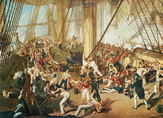 Der Tod Nelsons in der Schlacht bei Trafalgar van Denis Dighton