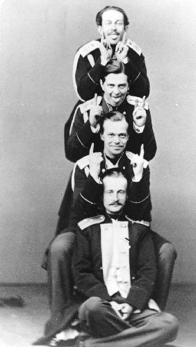Grand Duke Alexander with brother Vladimir and cousins Nicholas Maximilianovich and Sergei Maximilia