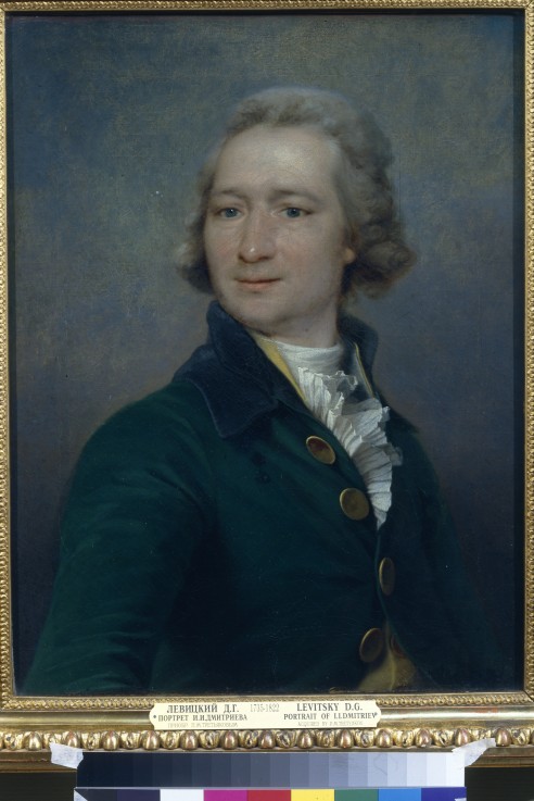 Portrait of the poet Ivan Ivanovich Dmitriev (1760-1837) van Dimitrij Grigorjewitsch Lewizkij