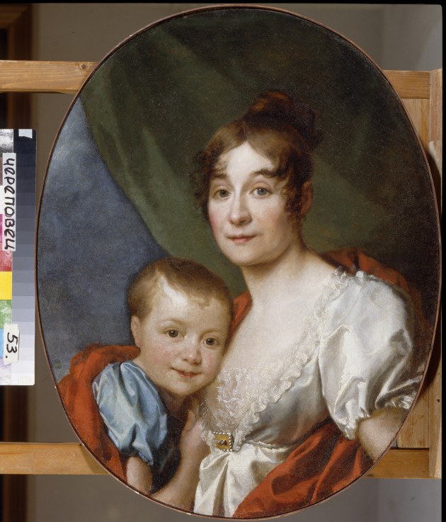 Portrait of Countess Ekaterina Alexandrovna Shakhovskaya (1777-1846) with Daughter van Dimitrij Grigorjewitsch Lewizkij