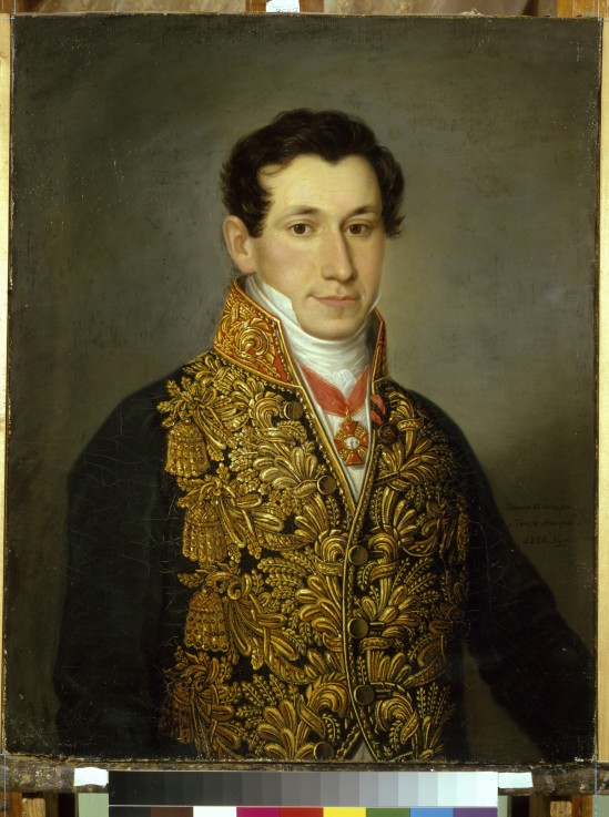Portrait of Grigory Mitusov (1795-1871) van Dimitrij Grigorjewitsch Lewizkij
