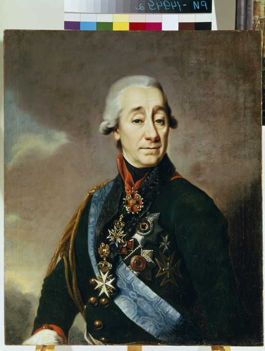 Portrait of Ivan Varfolomeevich Lamb (1764-1801) van Dimitrij Grigorjewitsch Lewizkij