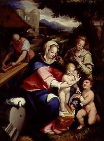 Die heilige Familie mit Katharina und Johannes. van Dionisio or Denis Calvaert