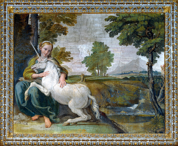 Domenichino / Maiden and Unicorn / 1602 van Domenichino (eigentl. Domenico Zampieri)
