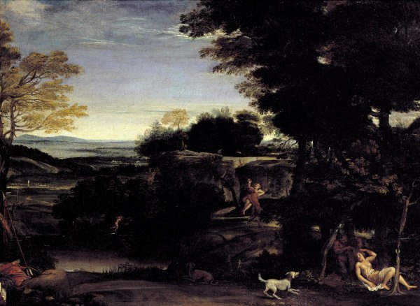 Domenichino /Landscape w.Sylvia & Satyr van Domenichino (eigentl. Domenico Zampieri)