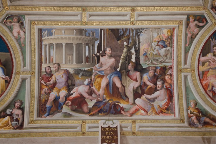 The Sacrifice of Codrus, King of Athens (Public Virtues of Greek and Roman Heroes) van Domenico Beccafumi