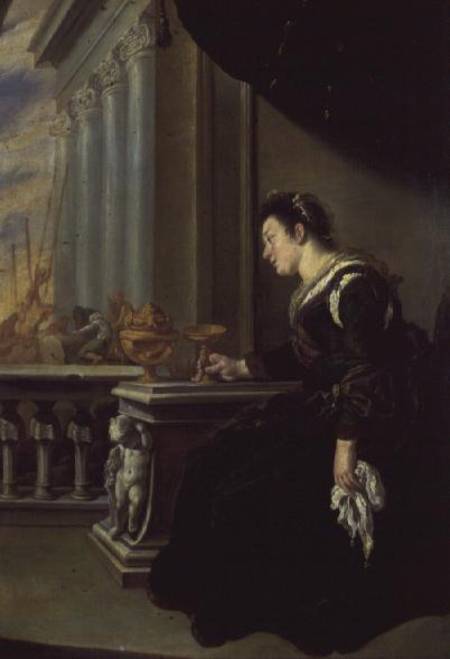Artemisia grieving over Mausolus (panel) van Domenico Fetti