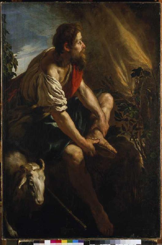 Moses vor dem brennenden Dornbusch van Domenico Fetti