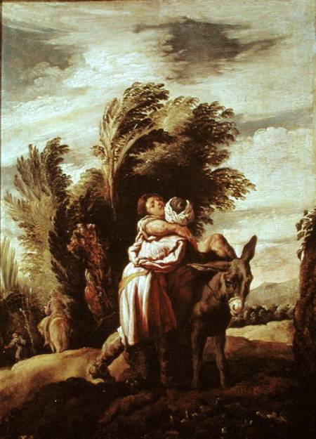 The Parable of the Good Samaritan van Domenico Fetti