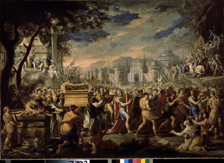 King David bearing the Ark of the Covenant into Jerusalem van Domenico Gargiulo
