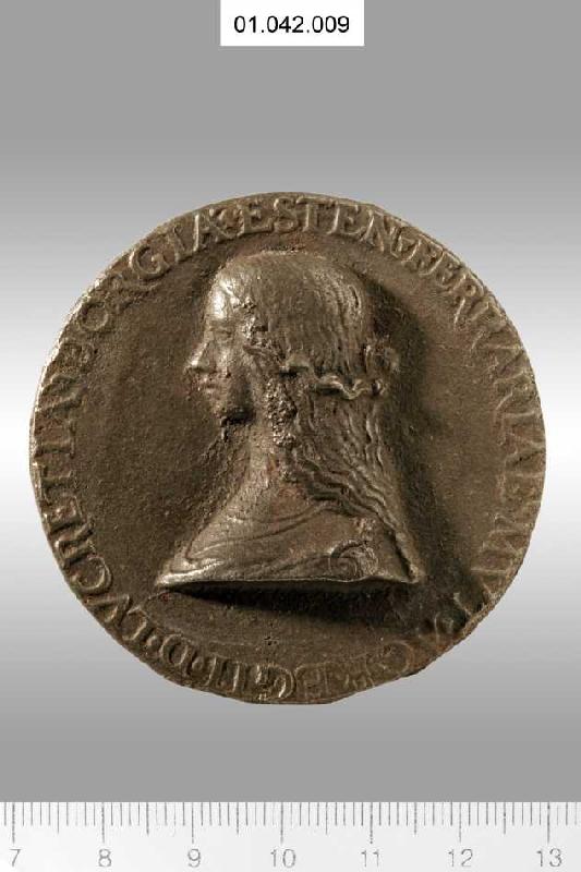Medaille auf Lucretia de' Medici. Münzstand Ferrara 1558 (siehe auch Bildnummer 35362) van Domenico Poggini