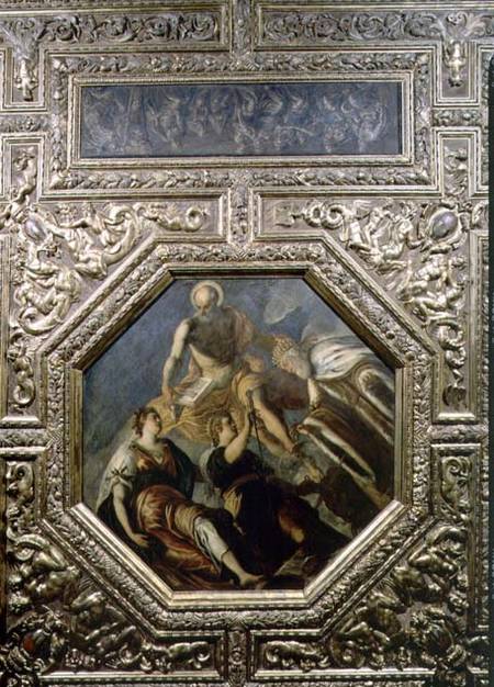 Doge G. Priuli Receiving Justice van Domenico Tintoretto