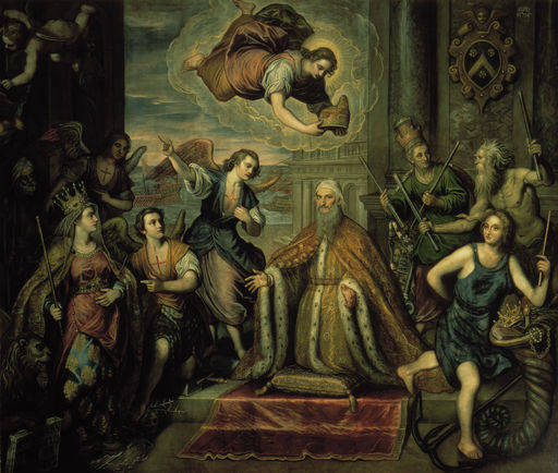 Dom.Tintoretto/ Doge Bembo & Venetia van Domenico Tintoretto