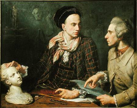 Self Portrait with Dominique Herment (1730-77) van Dominique Doncre