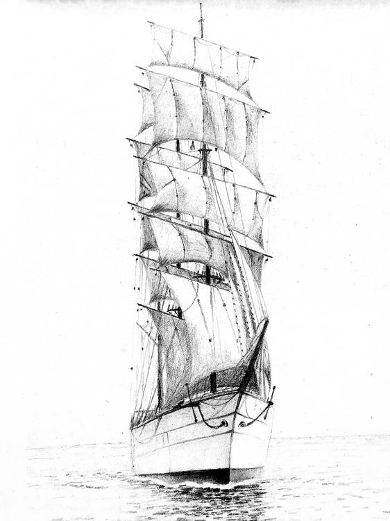 Segelschiff 2 van Doris Beckmann