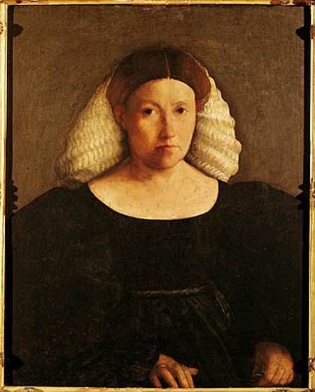 Portrait of a Woman with a White Hairnet van Dosso Dossi
