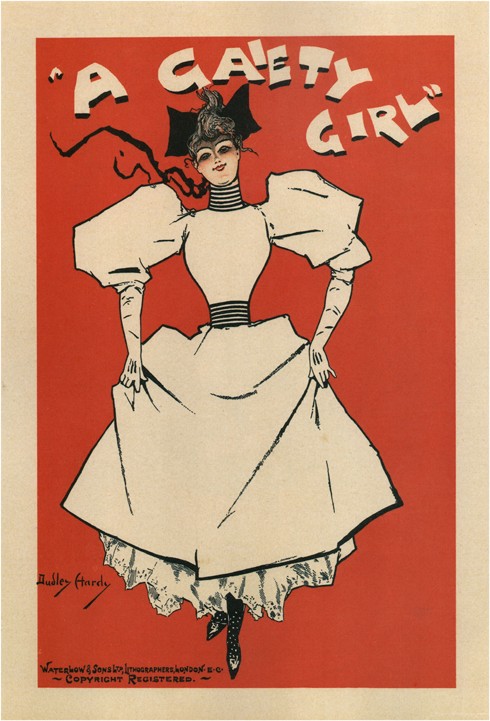 Poster for the musical comedy A Gaiety Girl by Sidney Jones van Dudley Hardy