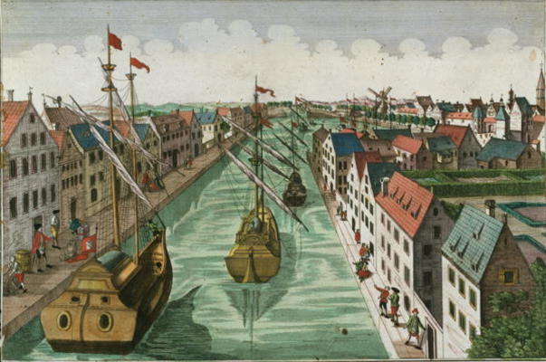 View of the Kettel Gate in Delft (engraving) van Dutch School, (18th century)