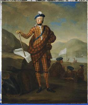 Harlequin Portrait Of Prince Charles Edward Stewart (1720-1788), Full Length In Red Tartan Coat, Bre