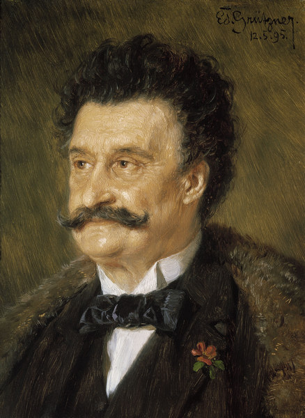Johann Strauss II, portrait van E. Grützner