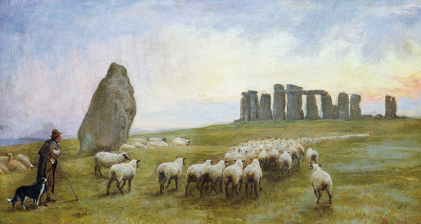 Returning Home, Stonehenge, Wiltshire van Edgar Barclay