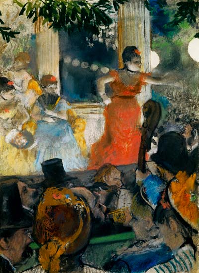 In het café - Concert Les Ambassadeurs van Edgar Degas
